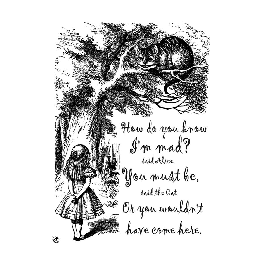 Alice In Wonderland Quote How Do You Know I'm Mad Digital Art by Gary ...