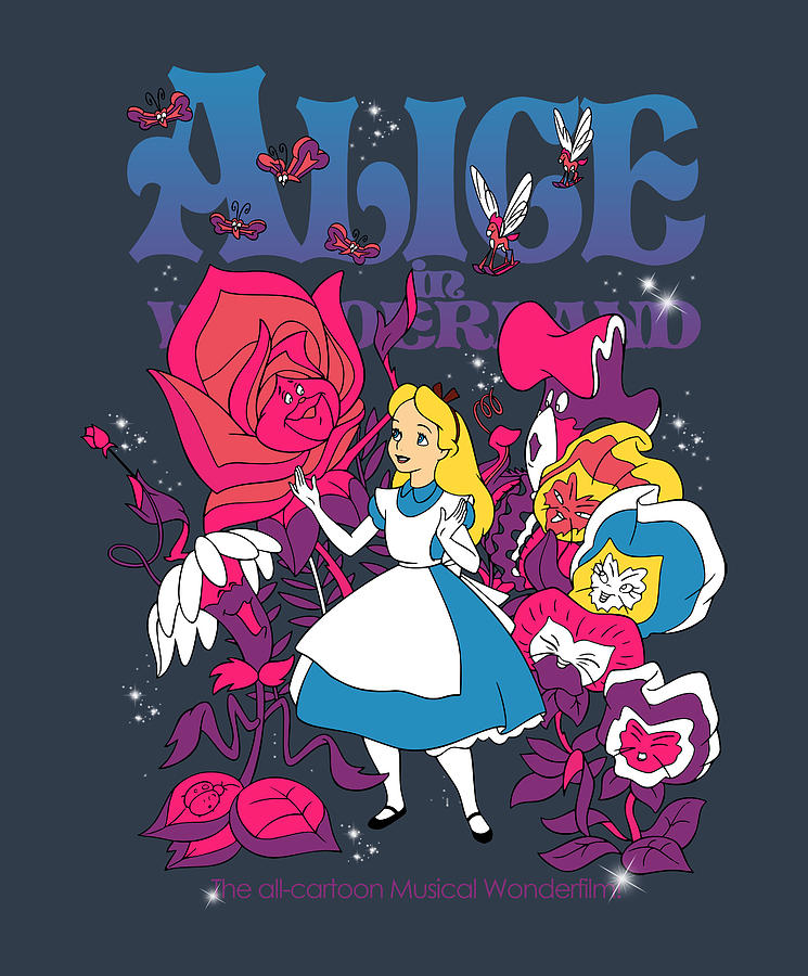 Alice in Wonderland Technicolor Wonderland. Digital Art by Jill ...