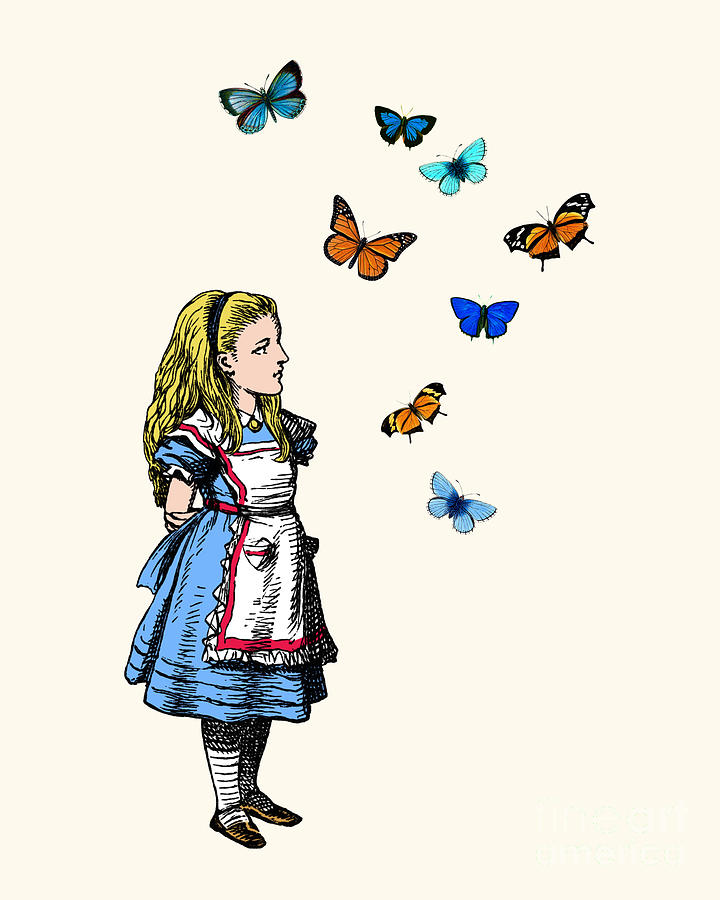 Fantasy Digital Art - Alice with butterflies by Madame Memento