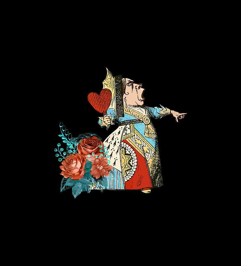 Alice Wonderland Queen Of Hearts Rose Garden Digital Art by Thinh Nguyen