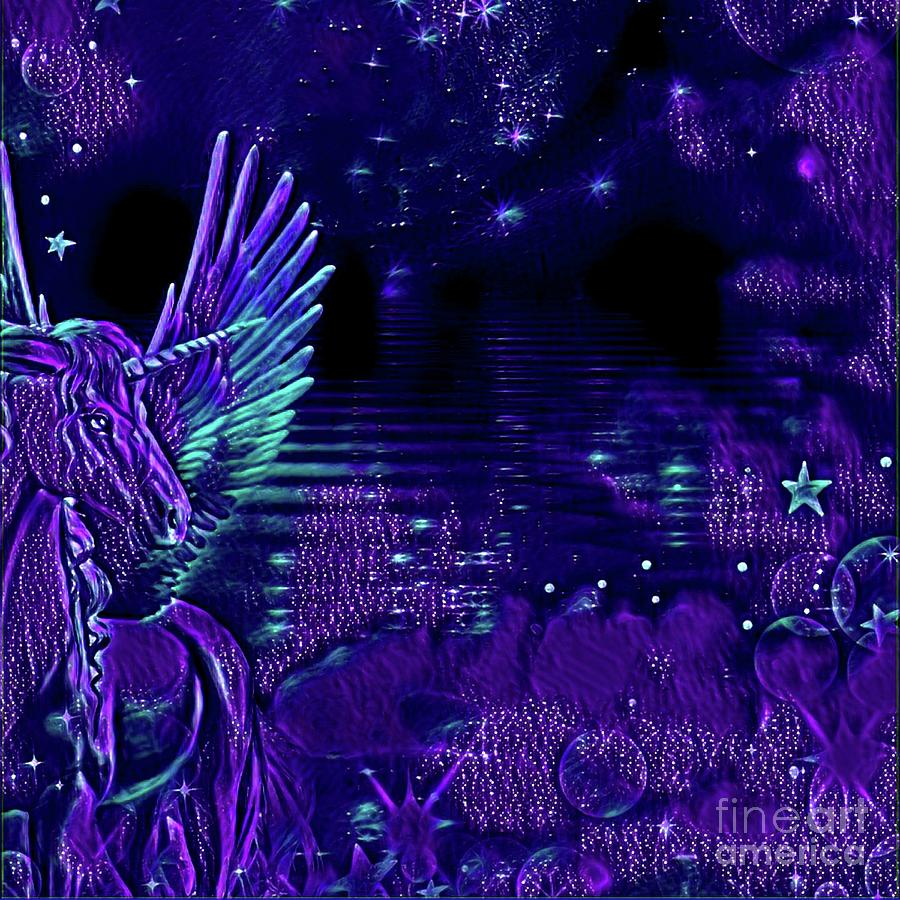 Alicorn Amethyst Sparkle Digital Art by Rachel Hannah