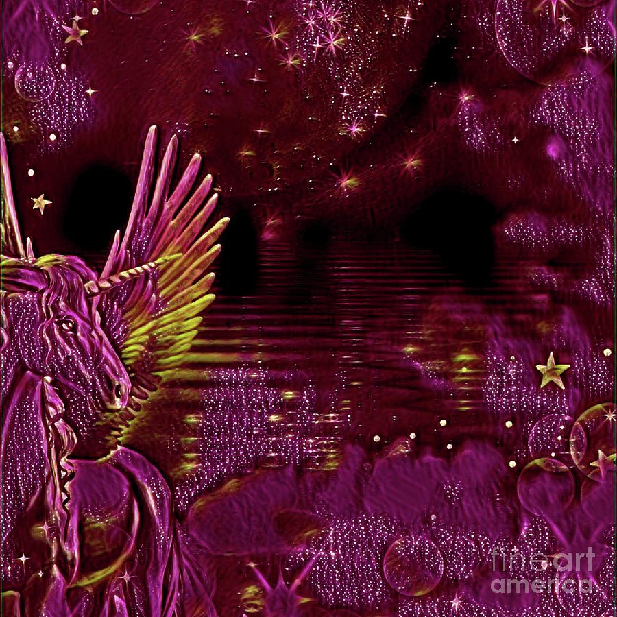 Alicorn Ruby Sparkle Digital Art by Rachel Hannah