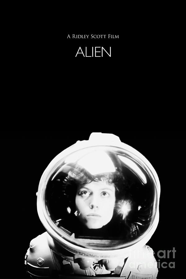 Alien 1979 - Ripley - Minimalist Mixed Media by KulturArts Studio