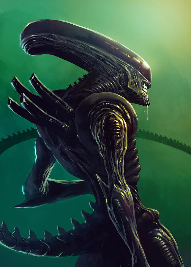 Alien Alien Artwork Xenomorph Digital Art by Towery Hill - Pixels