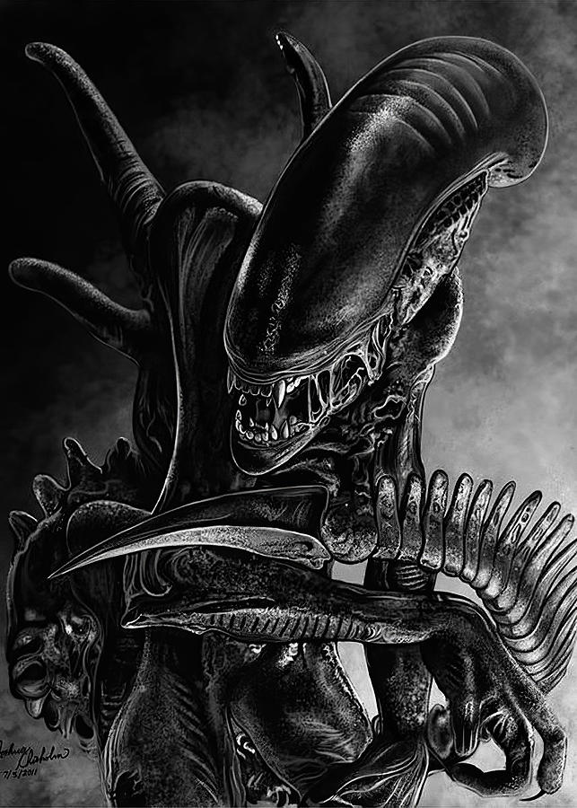 Alien Alien Xenomorph Digital Art by Towery Hill - Pixels