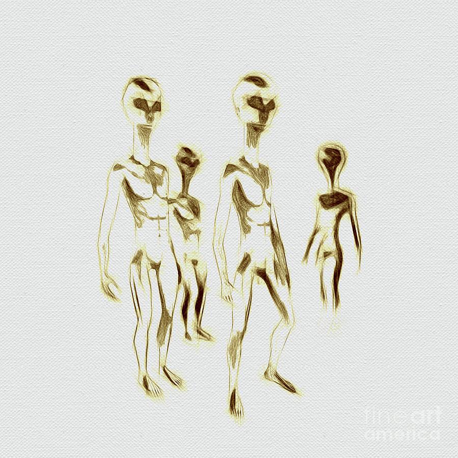 Alien Brotherhood Digital Art by Esoterica Art Agency