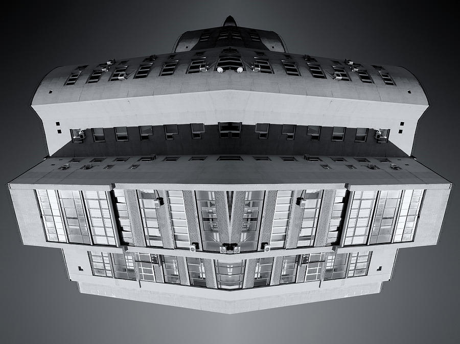 Alien Building Symmetry Number 3 Black and White Photograph by John Williams