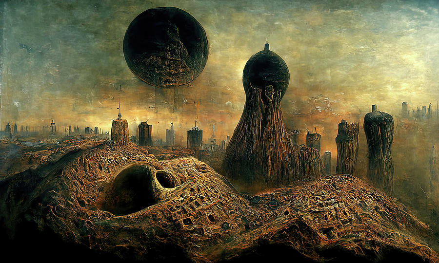 Alien City, 04 Painting by AM FineArtPrints