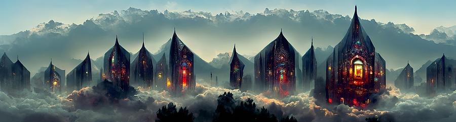 Alien City At Dawn 07 #1 Digital Art by Frederick Butt