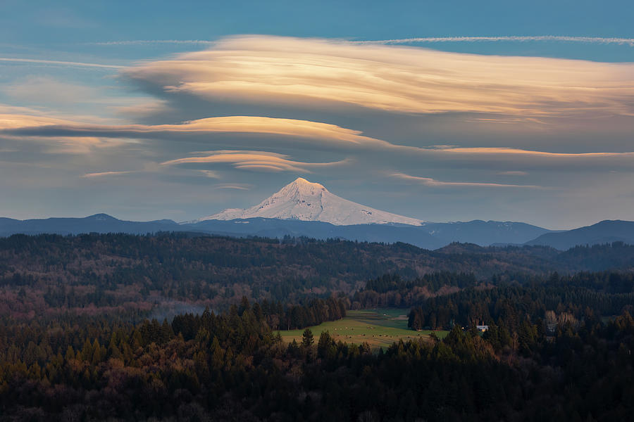 Alien Clouds over Mt Hood Photograph by Wes and Dotty Weber