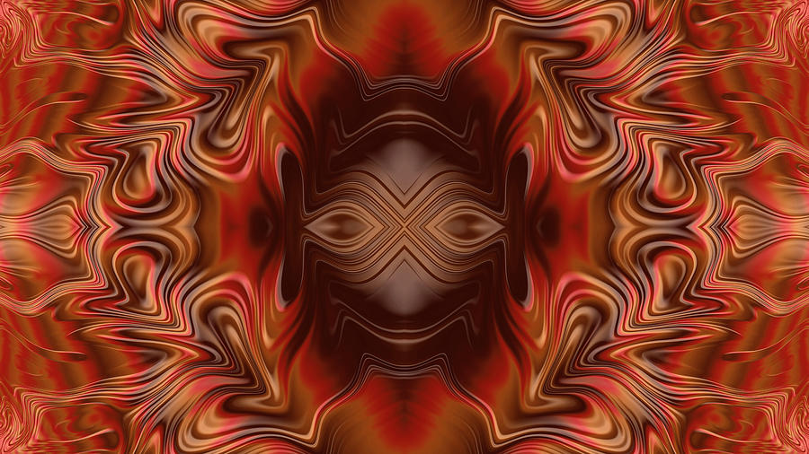 Alien Firebird Totem Fractal Pattern  Digital Art by Shelli Fitzpatrick