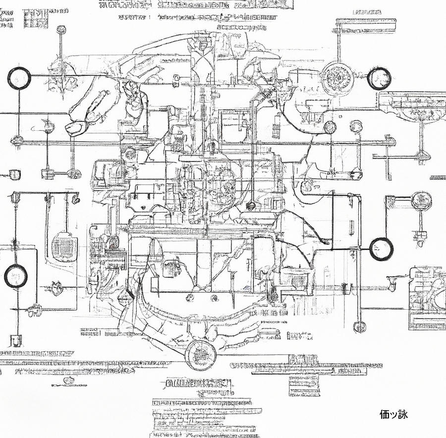 Alien Food Processing Schematic Digital Art by Hiroshi Yoshido - Fine ...