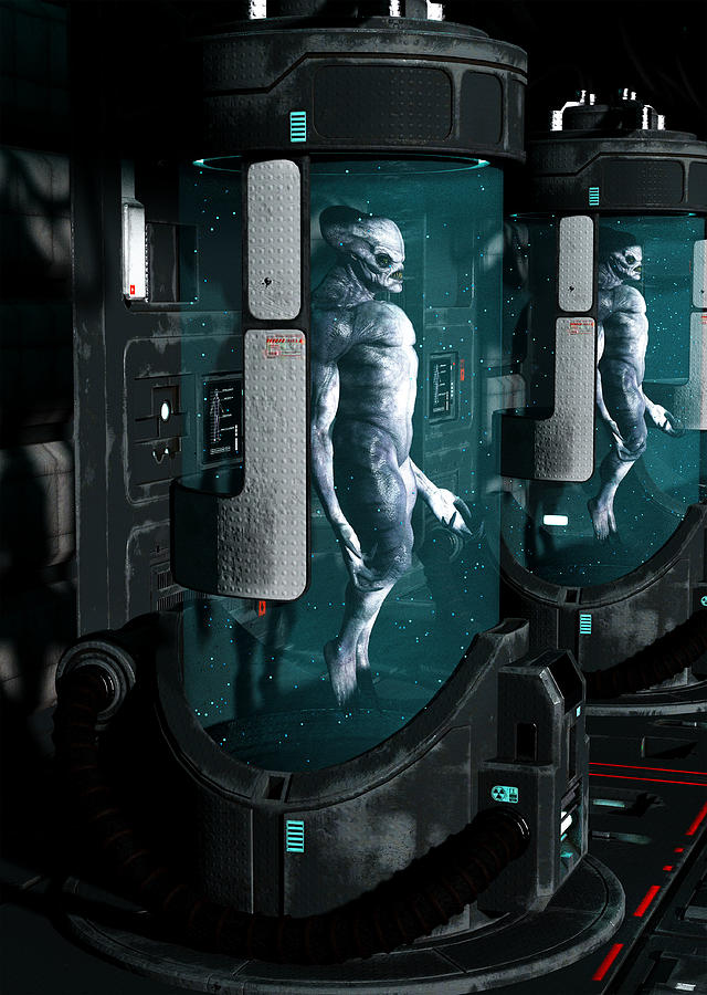 Alien In Clone Tank Science Fiction 1 Digital Art