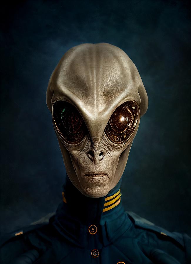 Alien in flight uniform Painting by Vincent Monozlay
