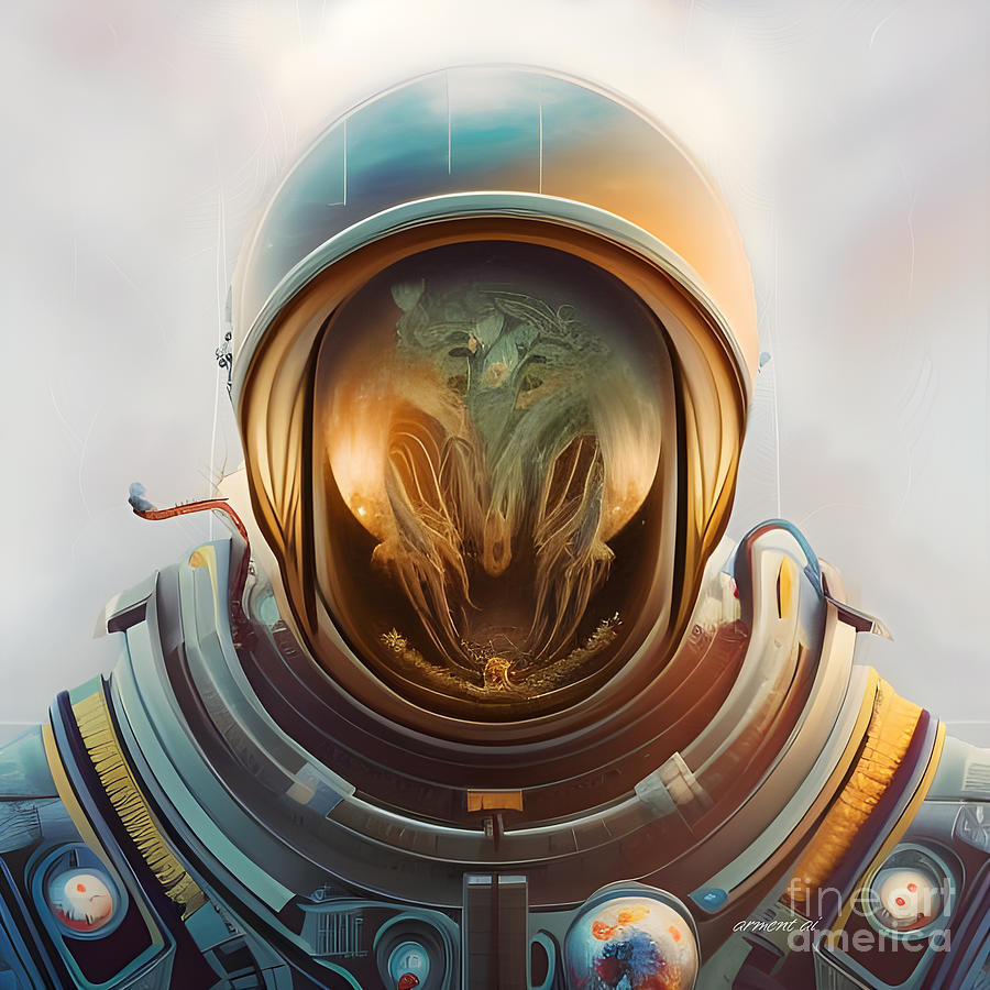 Alien in Space Suit Digital Art by David Arment - Fine Art America