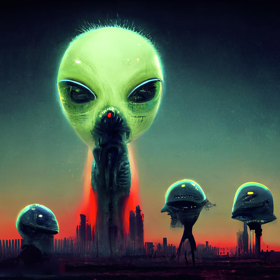 Alien Invasion 08 Digital Art by Matthias Hauser