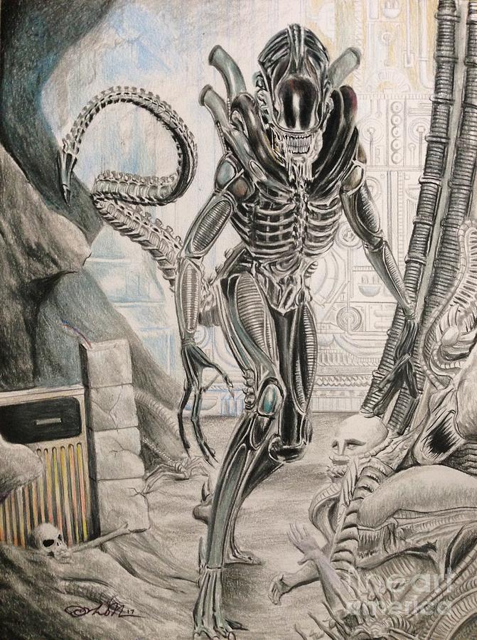 Alien Drawing by Joshua Navarra