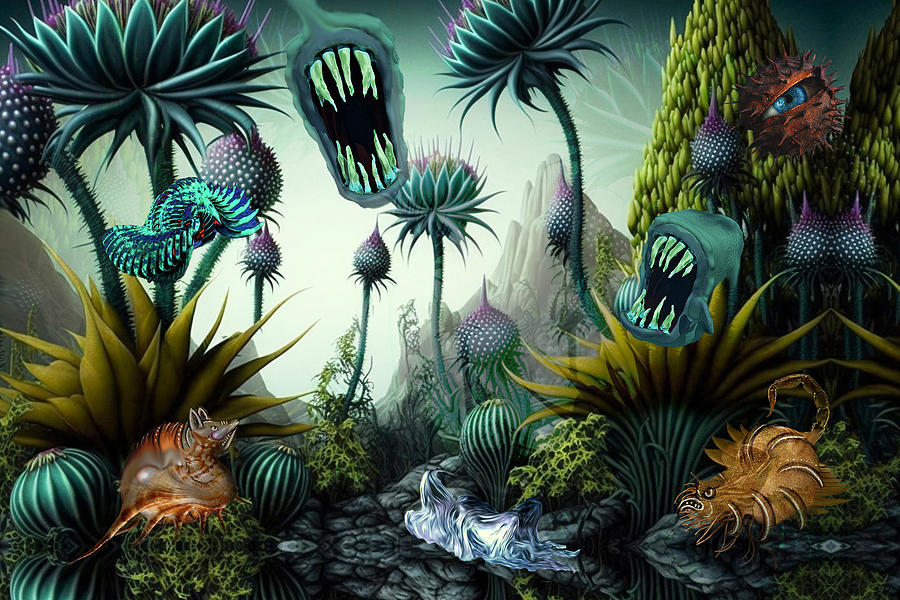 Alien Landscape 11 Digital Art by Lisa Yount