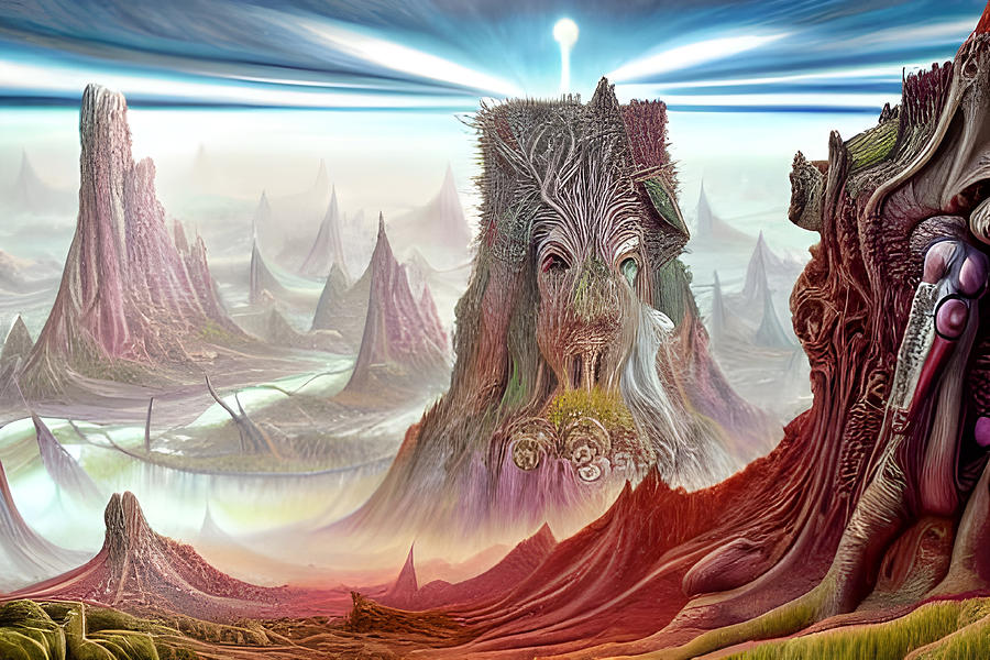 Alien Landscape Populated 2  Digital Art by Otto Rapp