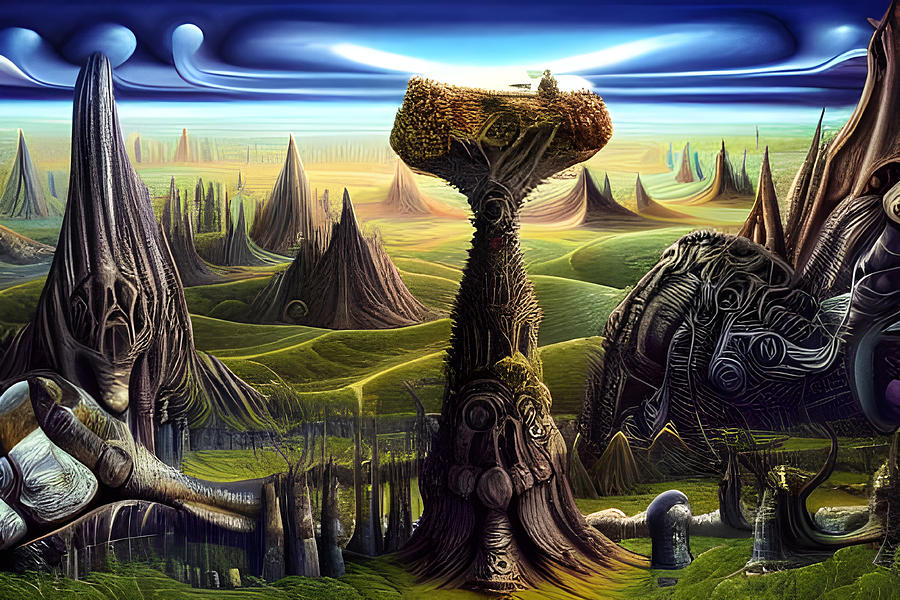 Alien Landscape Populated 3 Digital Art By Otto Rapp - Fine Art America