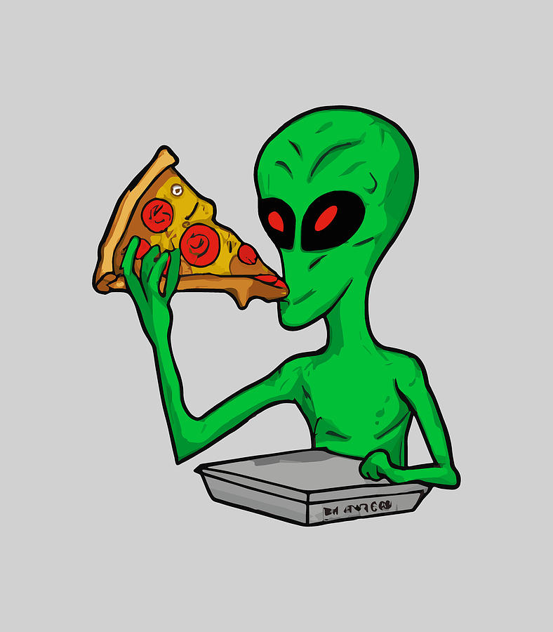 Alien likes pizza Digital Art by Kleuber Santos - Fine Art America