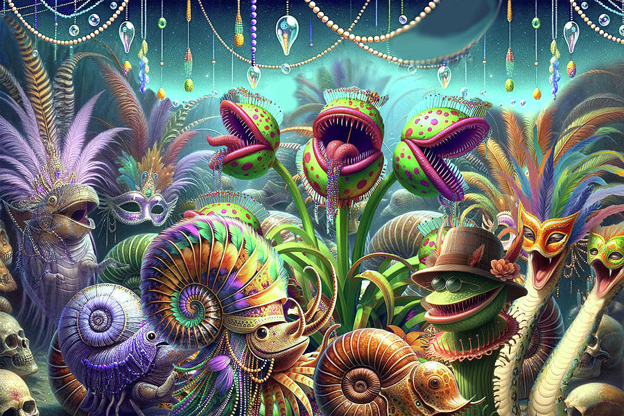 Alien Mardi Gras Digital Art by Lisa Yount