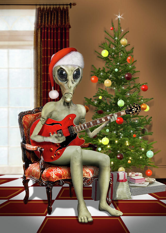 Alien Photograph - Alien Merry Christmas by Mike McGlothlen