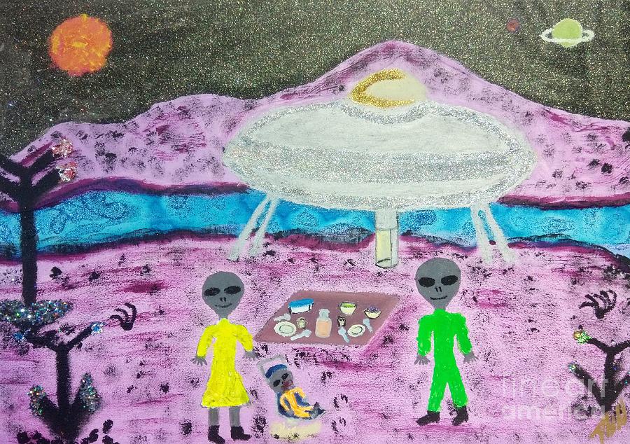 Alien Pick-nick Painting by David Westwood