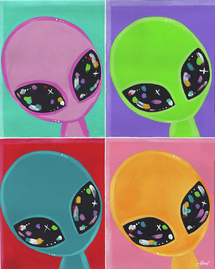 Alien Pop Art Painting by Abril Andrade