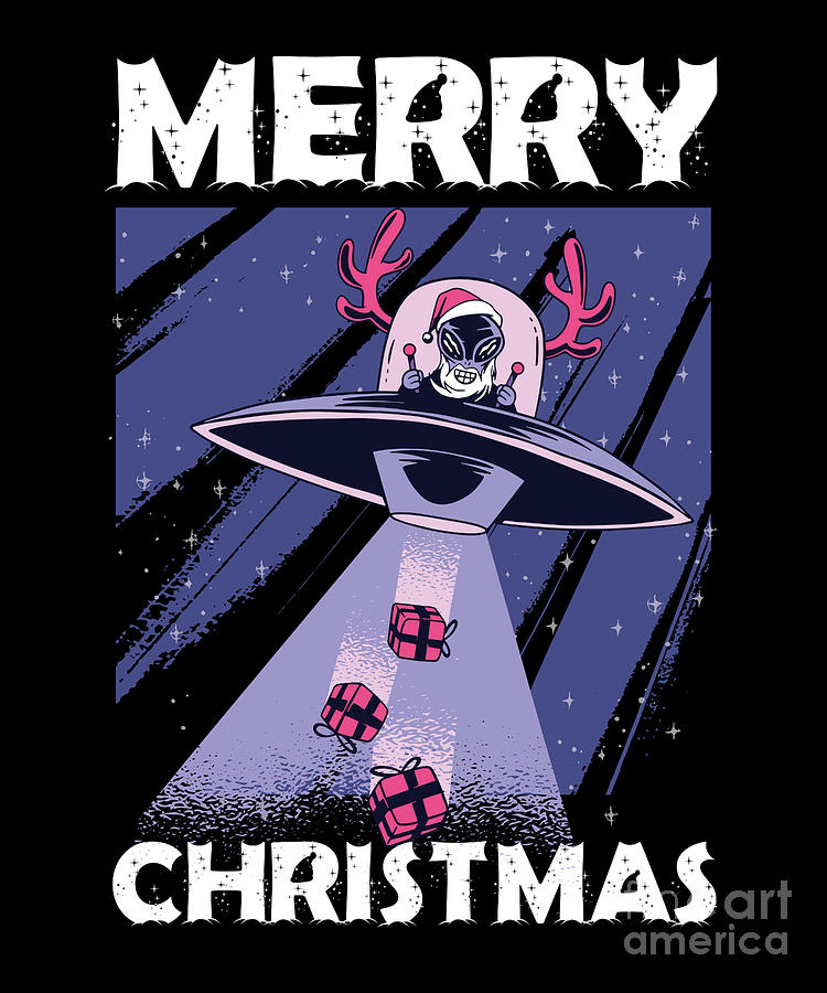 Alien Santa Merry Christmas Gift Digital Art by Thomas Larch - Pixels