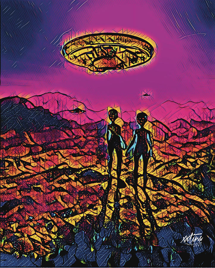 Alien Visitors Digital Art by Christina Rick