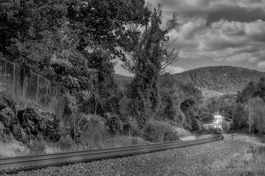 All Aboard In Bear Mountain BW Photograph by Susan Candelario