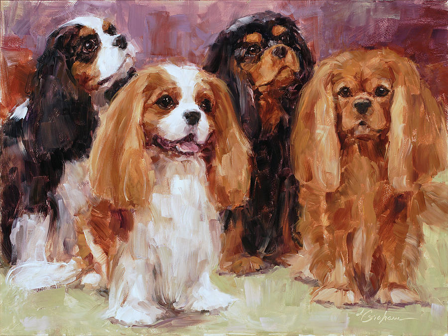 Dog Painting - All About Cavaliers by Lindsey Bittner Graham