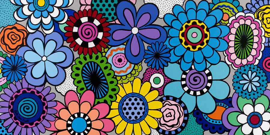 All About the Blooms Painting by Beth Ann Scott