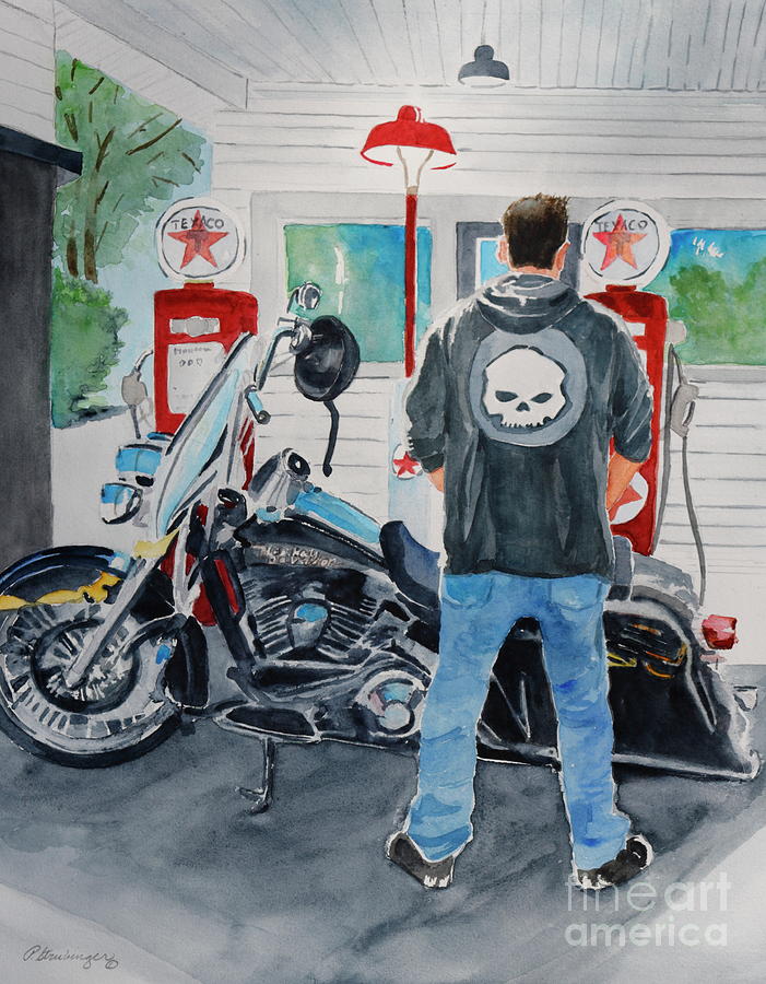 Harley Davidson Painting - All American by Patty Strubinger