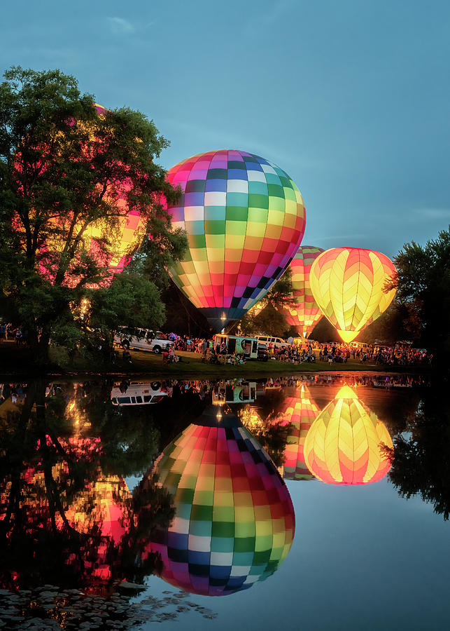 All Balloon Glow 2 - Centralia Balloon Fest Photograph by Susan Rissi Tregoning