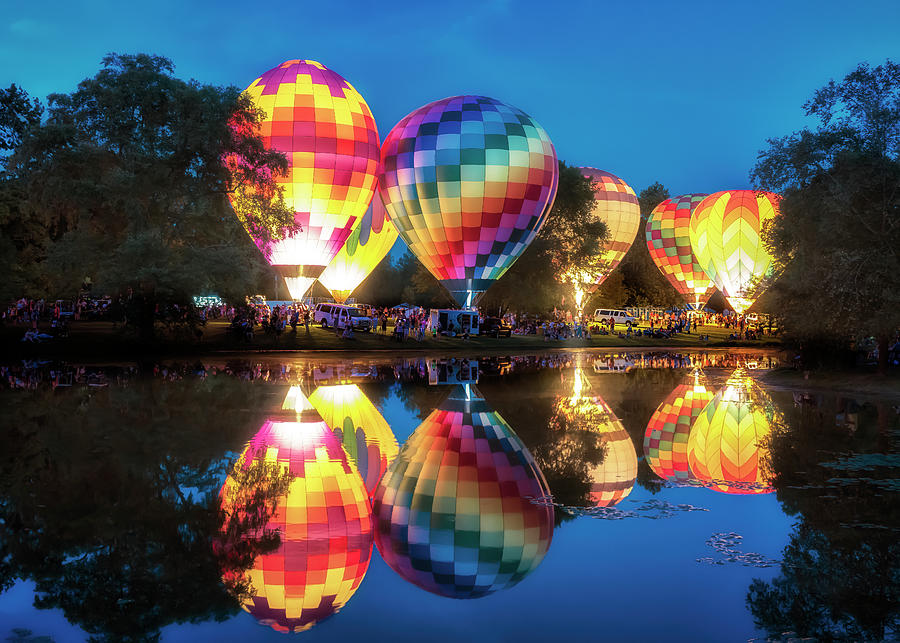 All Balloon Glow - Centralia Balloon Fest Photograph by Susan Rissi Tregoning