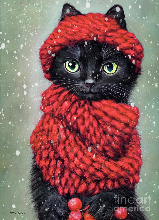 All Bundled Up In Red Painting by Tina LeCour
