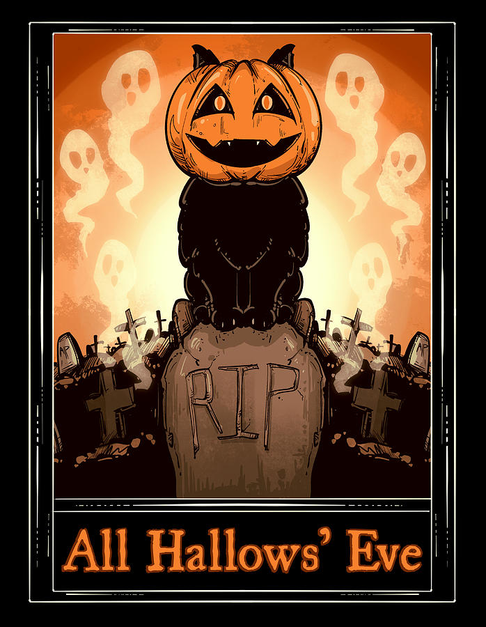 All Hallows Eve Tarot Drawing by Ludwig Van Bacon
