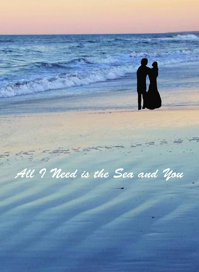 All I Need is the Sea and You Card Mixed Media by Sharon Williams Eng
