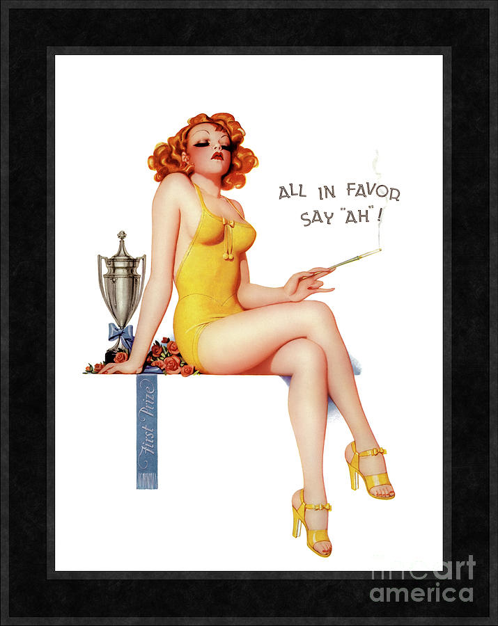 All In Favor Say Ah by Enoch Bolles Vintage Illustration Xzendor7 Art Reproductions Painting by Rolando Burbon