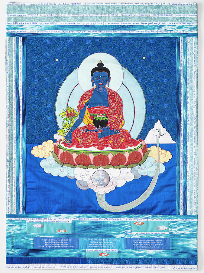 Buddha Tapestry - Textile - All In This Together by Leslie Rinchen-Wongmo