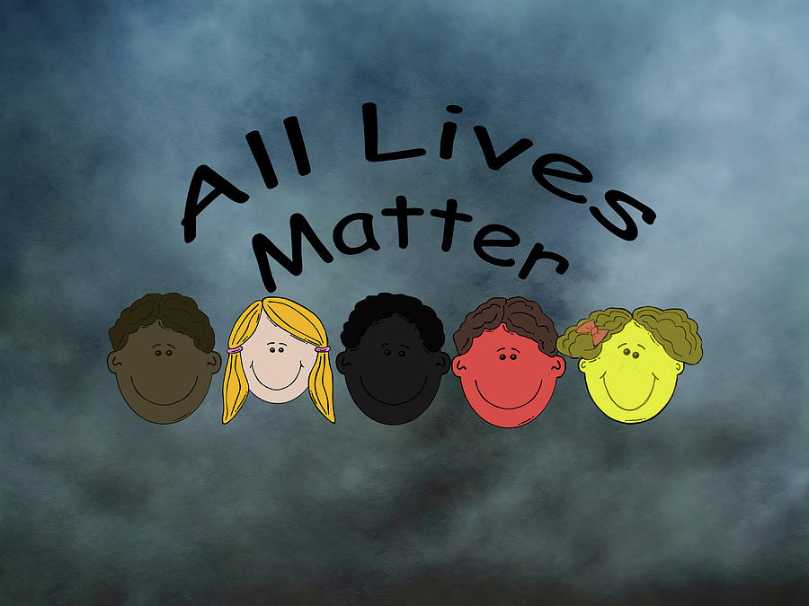All Lives Matter Five Young Faces Mixed Media by David Dehner