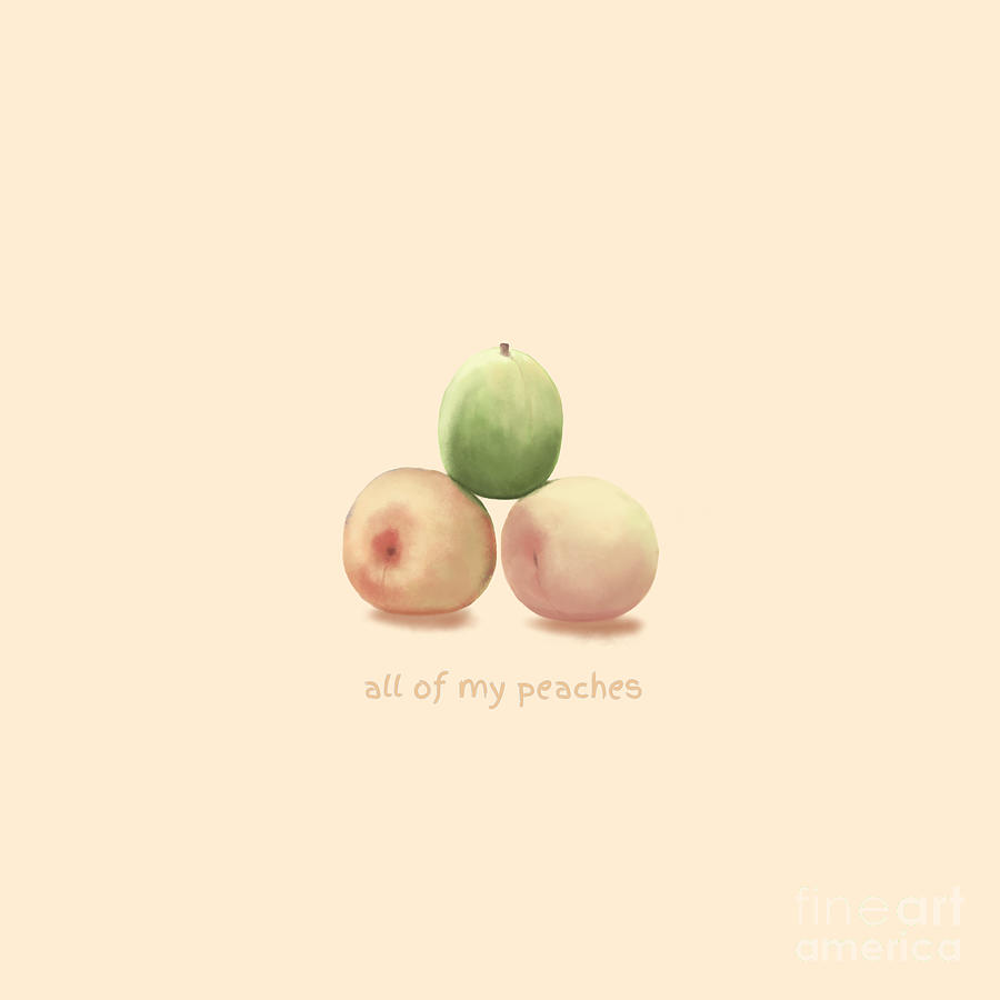 Peach Digital Art - All of my peaches by Zec Sans