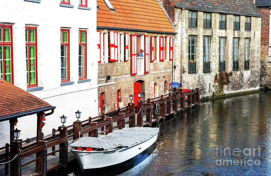 All Quiet on the Canal in Bruges Photograph by John Rizzuto