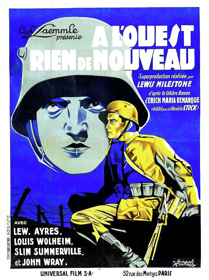 All Quiet on the Western Front, 1930 - art by Joseph Koutachy Mixed Media by Movie World Posters