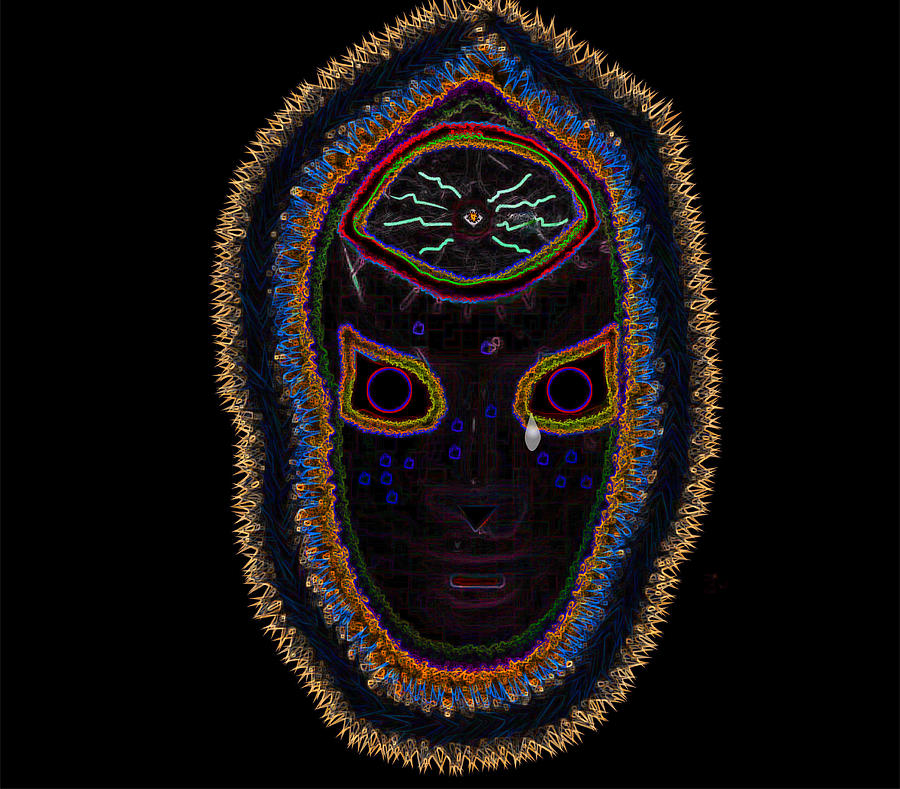 All Seeing Eye Digital Art - All Seeing Eye Mask With Teardrop by Don Robbins