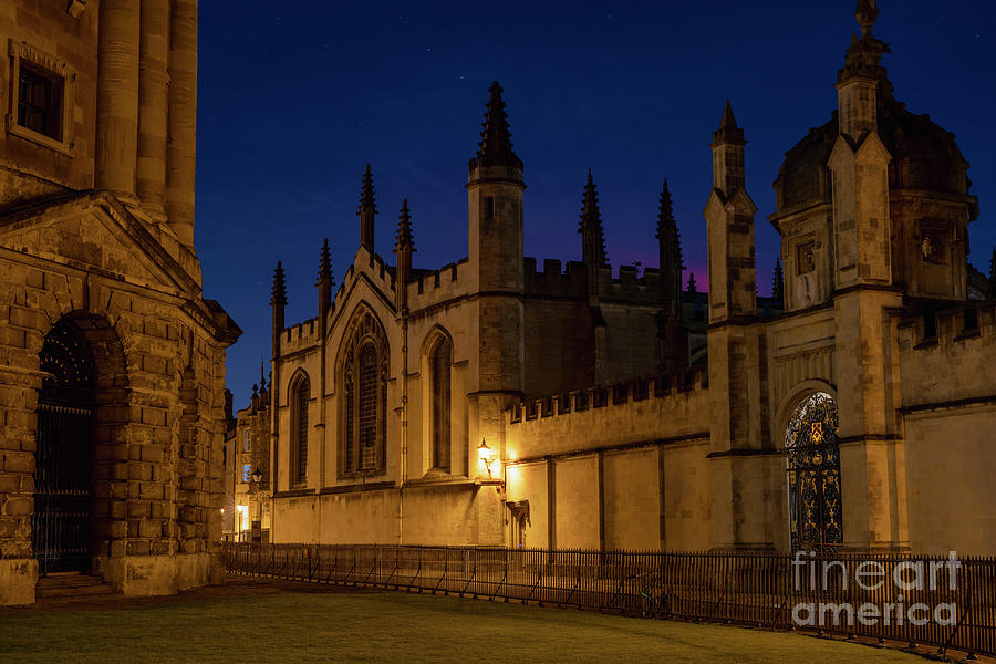 All Souls College Radcliffe Square Oxford at Night  Photograph by Tim Gainey