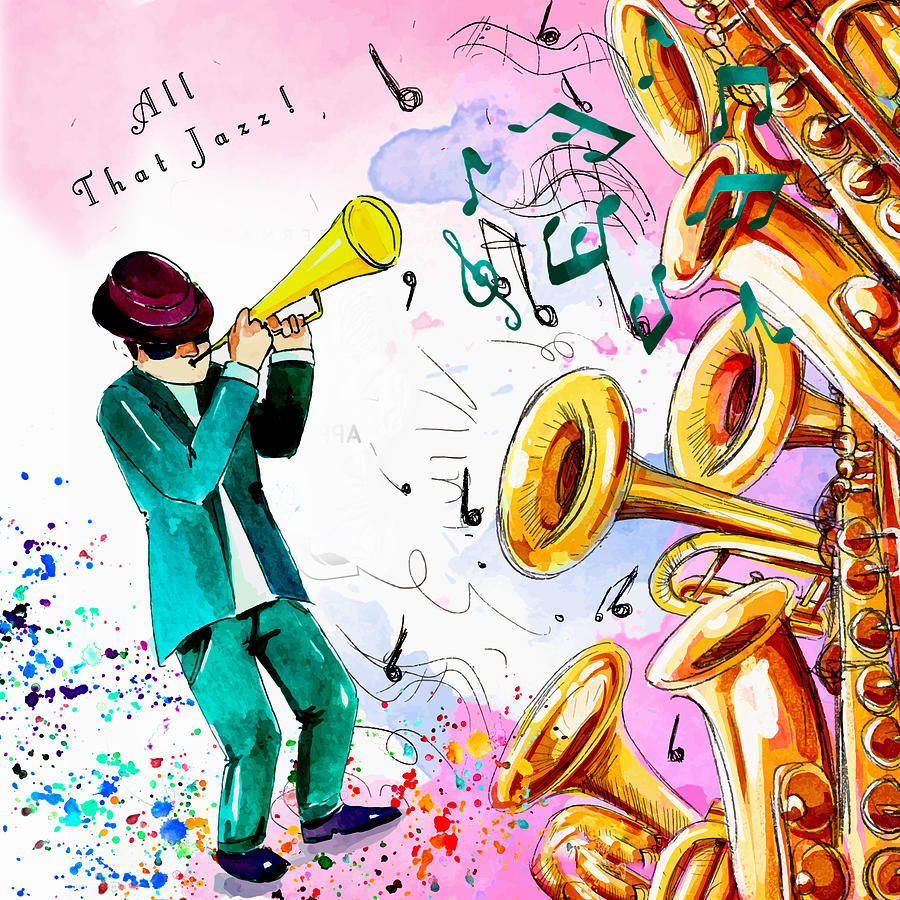 Music Painting - All That Jazz 03 by Miki De Goodaboom