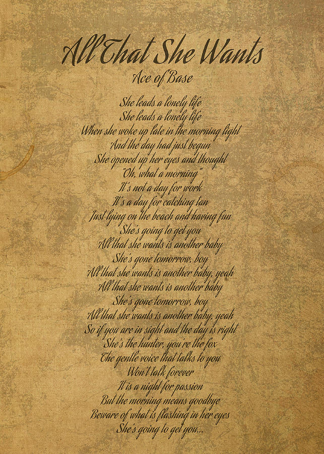 lyrics all that she wants bhangra version ace of base